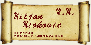 Miljan Mioković vizit kartica